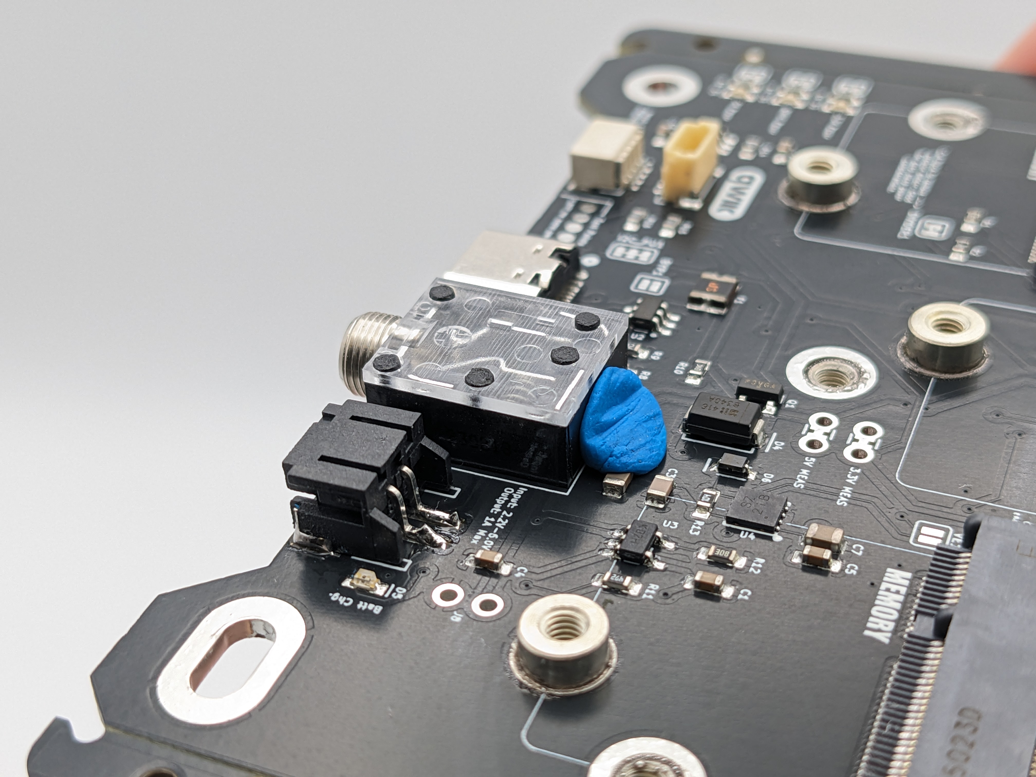 Audio jack with Blu-Tak